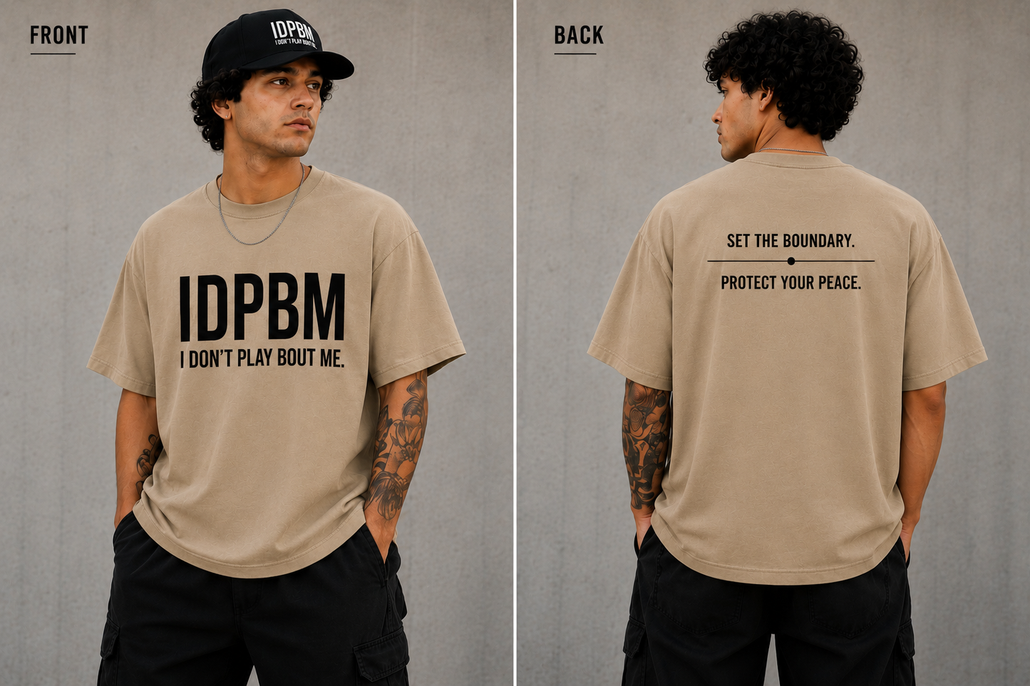 IDPBM Khaki and Black Core Tee