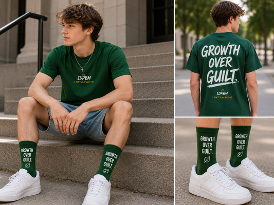 IDPBM Growth Over Guilt Tee – Forest Green